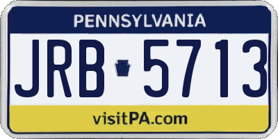 PA license plate JRB5713