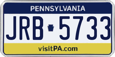 PA license plate JRB5733