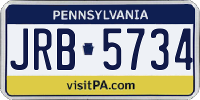 PA license plate JRB5734