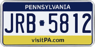 PA license plate JRB5812