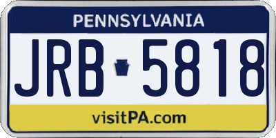 PA license plate JRB5818