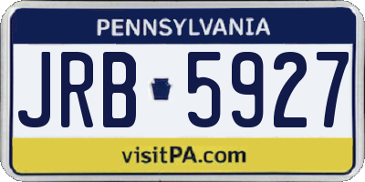 PA license plate JRB5927