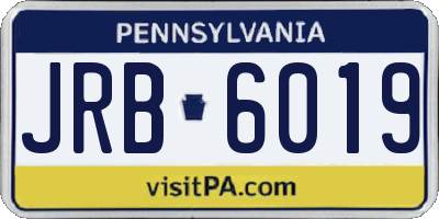 PA license plate JRB6019