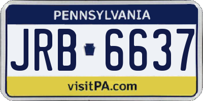 PA license plate JRB6637