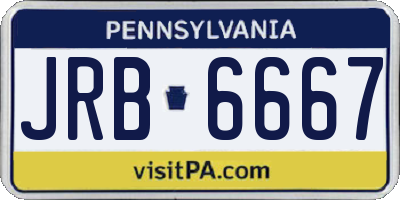 PA license plate JRB6667