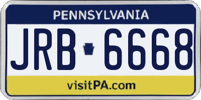 PA license plate JRB6668