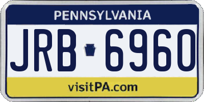 PA license plate JRB6960