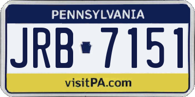 PA license plate JRB7151