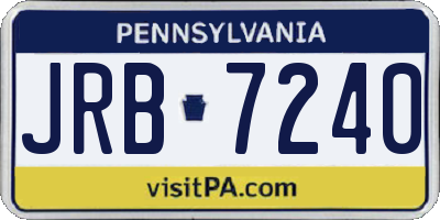 PA license plate JRB7240