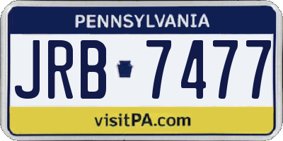 PA license plate JRB7477