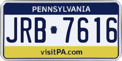 PA license plate JRB7616