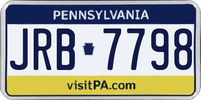 PA license plate JRB7798