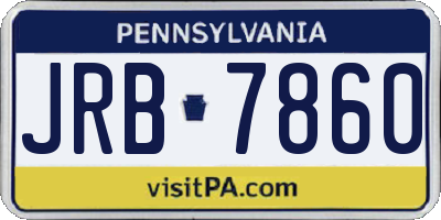 PA license plate JRB7860