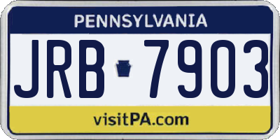 PA license plate JRB7903