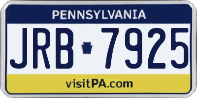 PA license plate JRB7925