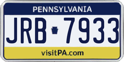 PA license plate JRB7933