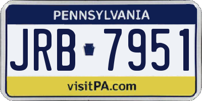 PA license plate JRB7951