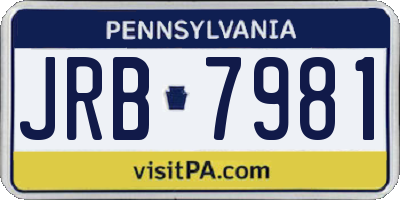 PA license plate JRB7981