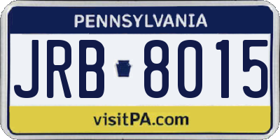 PA license plate JRB8015