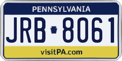 PA license plate JRB8061