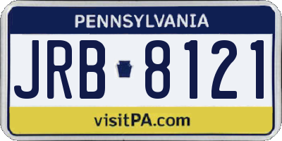 PA license plate JRB8121