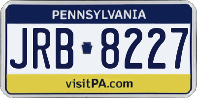 PA license plate JRB8227