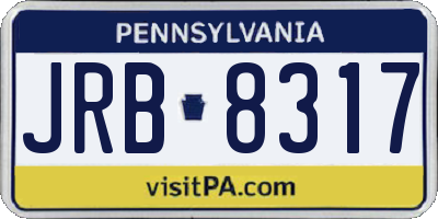 PA license plate JRB8317