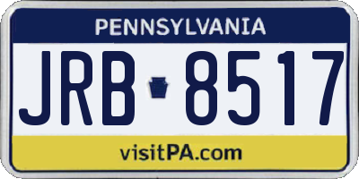 PA license plate JRB8517