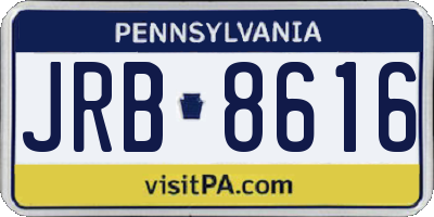PA license plate JRB8616