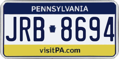 PA license plate JRB8694