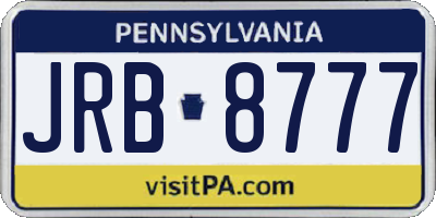 PA license plate JRB8777