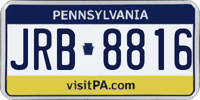 PA license plate JRB8816