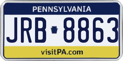 PA license plate JRB8863