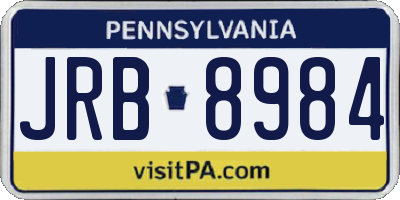 PA license plate JRB8984