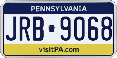 PA license plate JRB9068