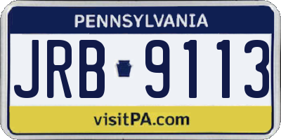 PA license plate JRB9113