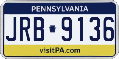 PA license plate JRB9136