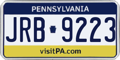 PA license plate JRB9223