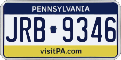 PA license plate JRB9346