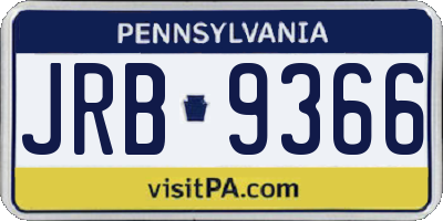 PA license plate JRB9366