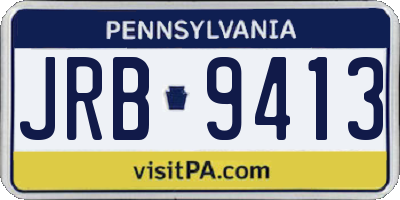 PA license plate JRB9413