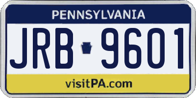 PA license plate JRB9601