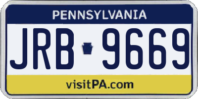 PA license plate JRB9669
