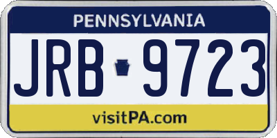 PA license plate JRB9723