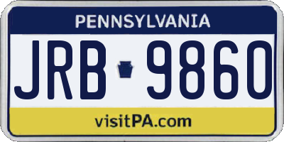 PA license plate JRB9860