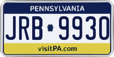 PA license plate JRB9930