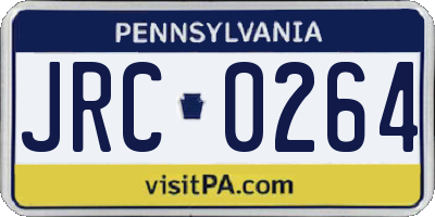PA license plate JRC0264