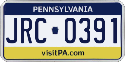 PA license plate JRC0391