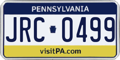 PA license plate JRC0499