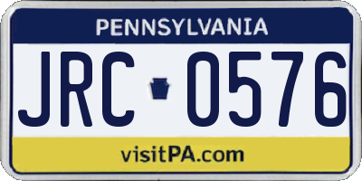 PA license plate JRC0576